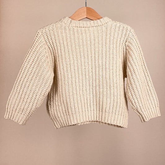 Zara Mädchen Strickpullover mit Kirschen Größe 86 Rückansicht