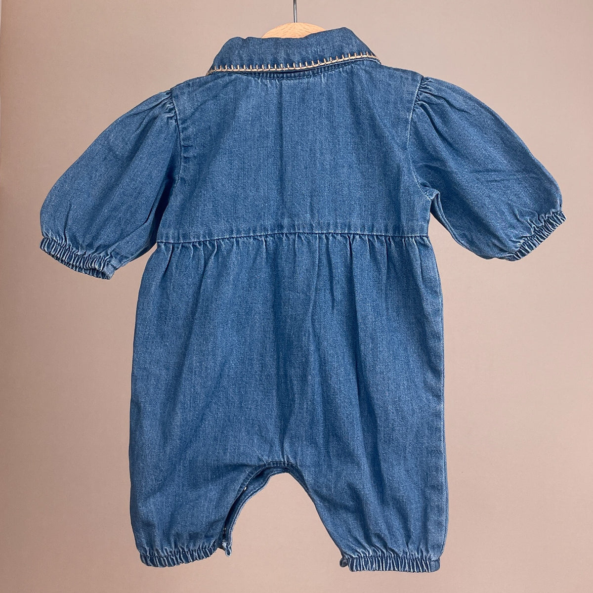 Next Baby Jeans-Overall in Blau, Größe 56 – Rückansicht