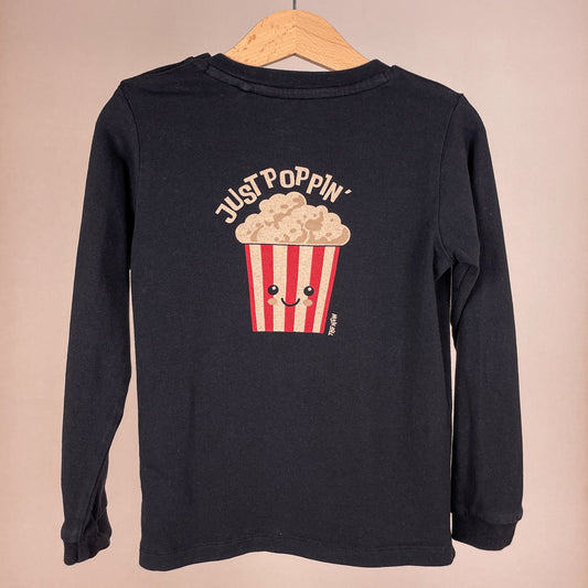 The New Siblings Langarmshirt mit großem Popcorn-Motiv – Rückansicht