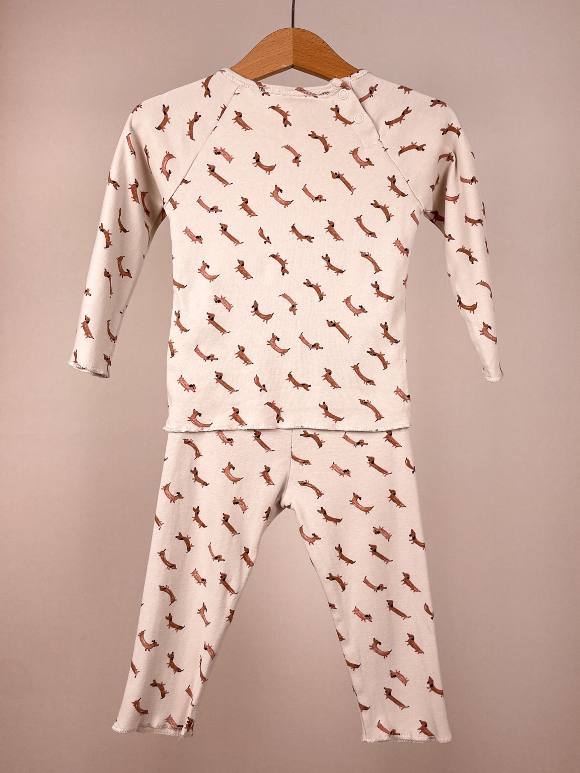 H&M Baby Schlafanzug Set mit Dackelprint Größe 80 Rückansicht