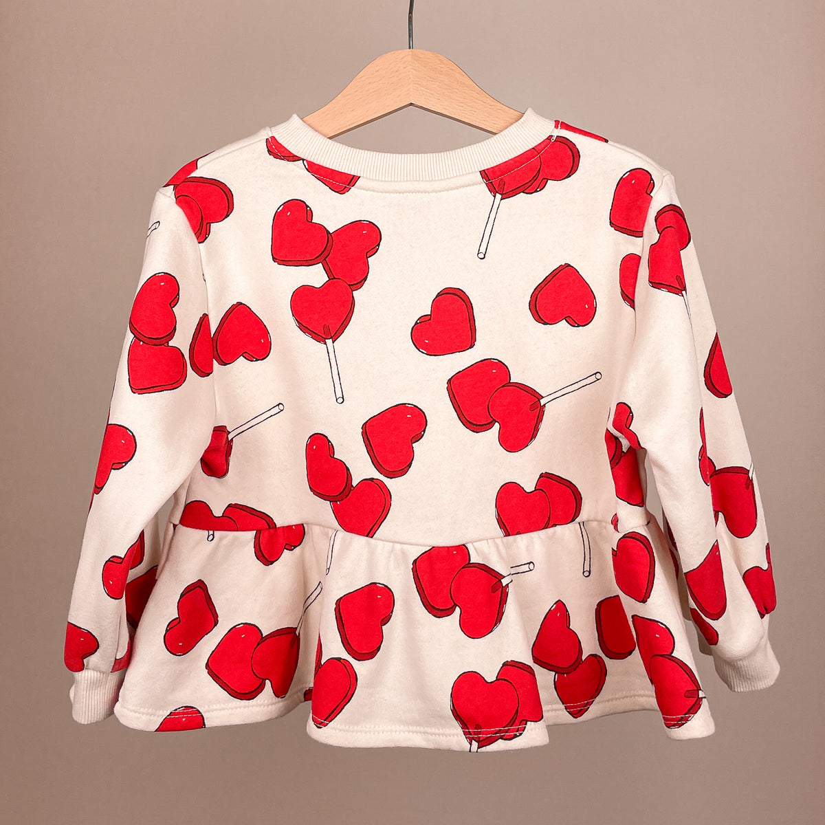 H&M Kinder-Sweatkleid mit Herz-Lollis, Rückansicht