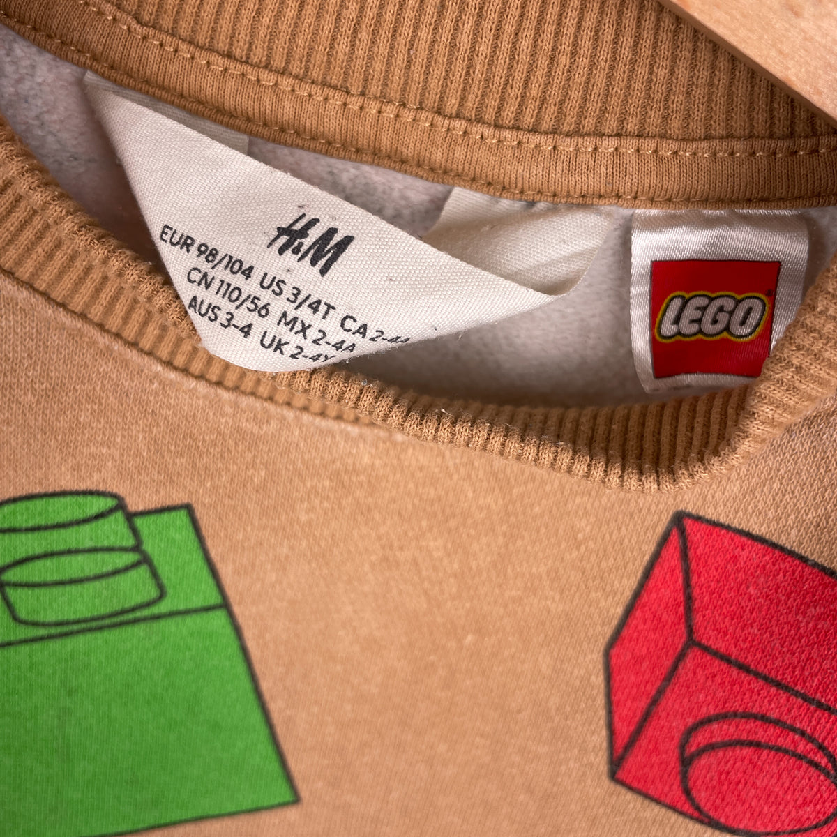 Größenetikett H&M x LEGO, Größe 98/104