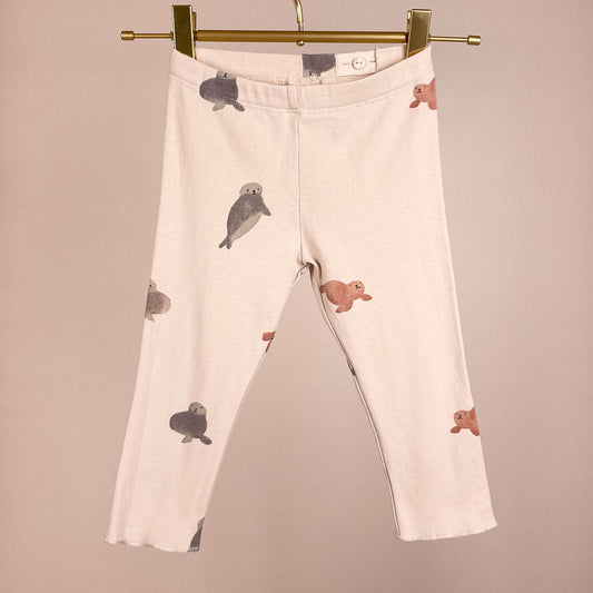 H&M Leggings mit Robbenprint Gr. 86 Vorderseite