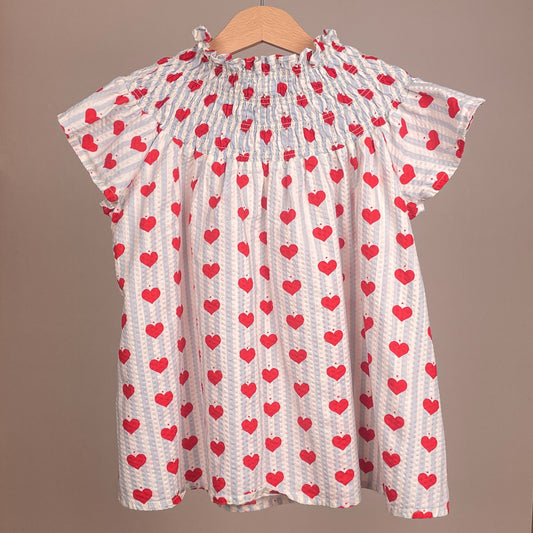 Konges Slojd Mädchen Kleid mit Herzprint Größe 86 Vorderansicht