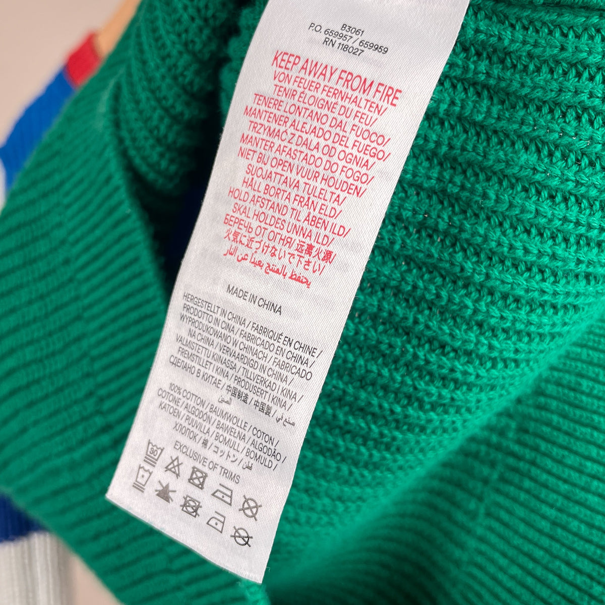 Mini Boden Kinder-Strickpullover Materialetikett 100 Prozent Baumwolle