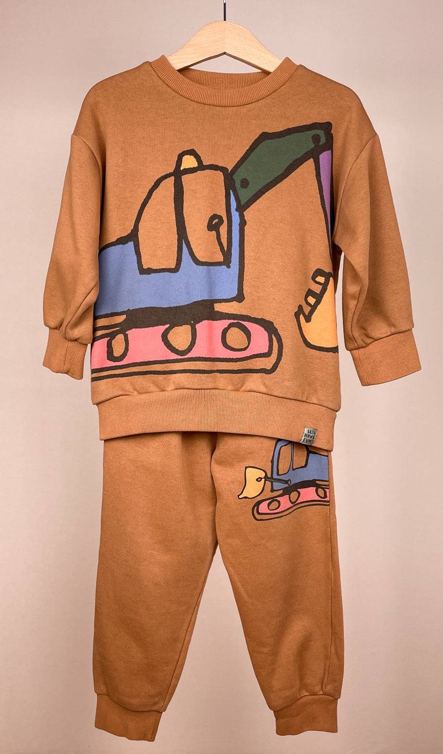 Next Jungen Sweatset mit Bagger Größe 98 Vorderansicht