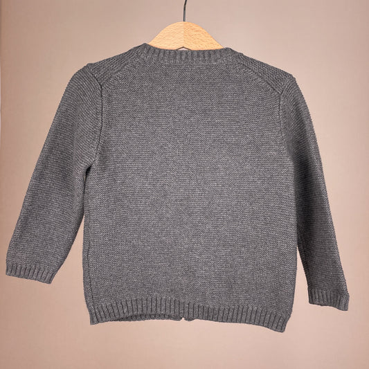 Zara Baby Strickjacke in Grau, Rückansicht