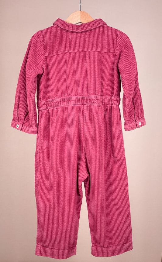 Zara Mädchen Cord-Jumpsuit pink Größe 98 Rückseite