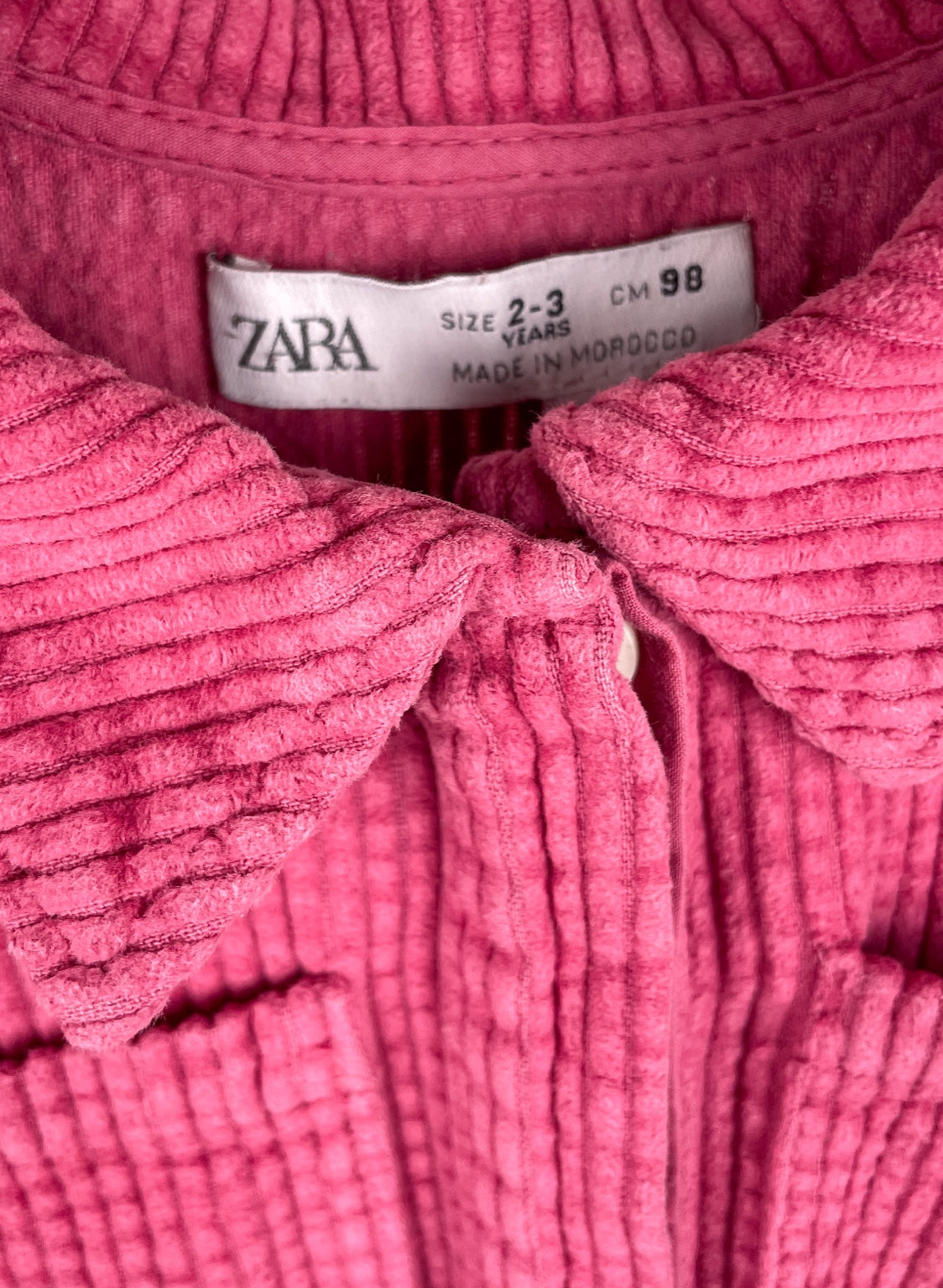 Zara Größenetikett 2 bis 3 Jahre Größe 98