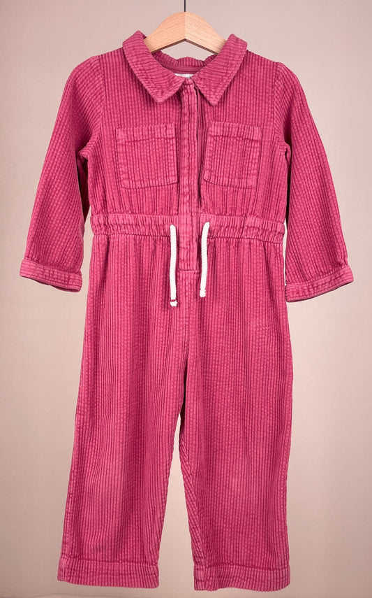 Zara Mädchen Cord-Jumpsuit pink Größe 98 Vorderseite