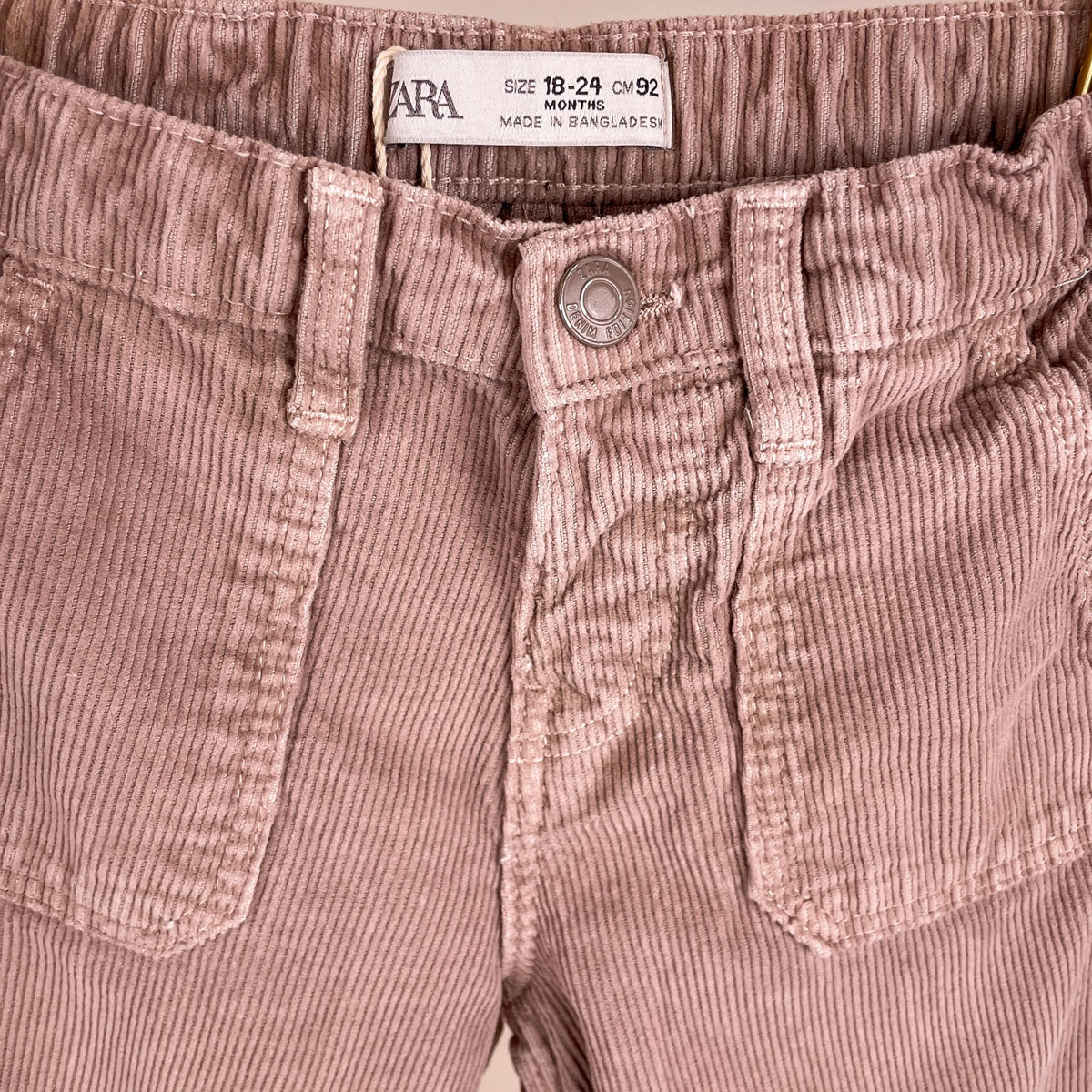 Zara Mädchen Cordhose Rosa Größe 92 Detailansicht