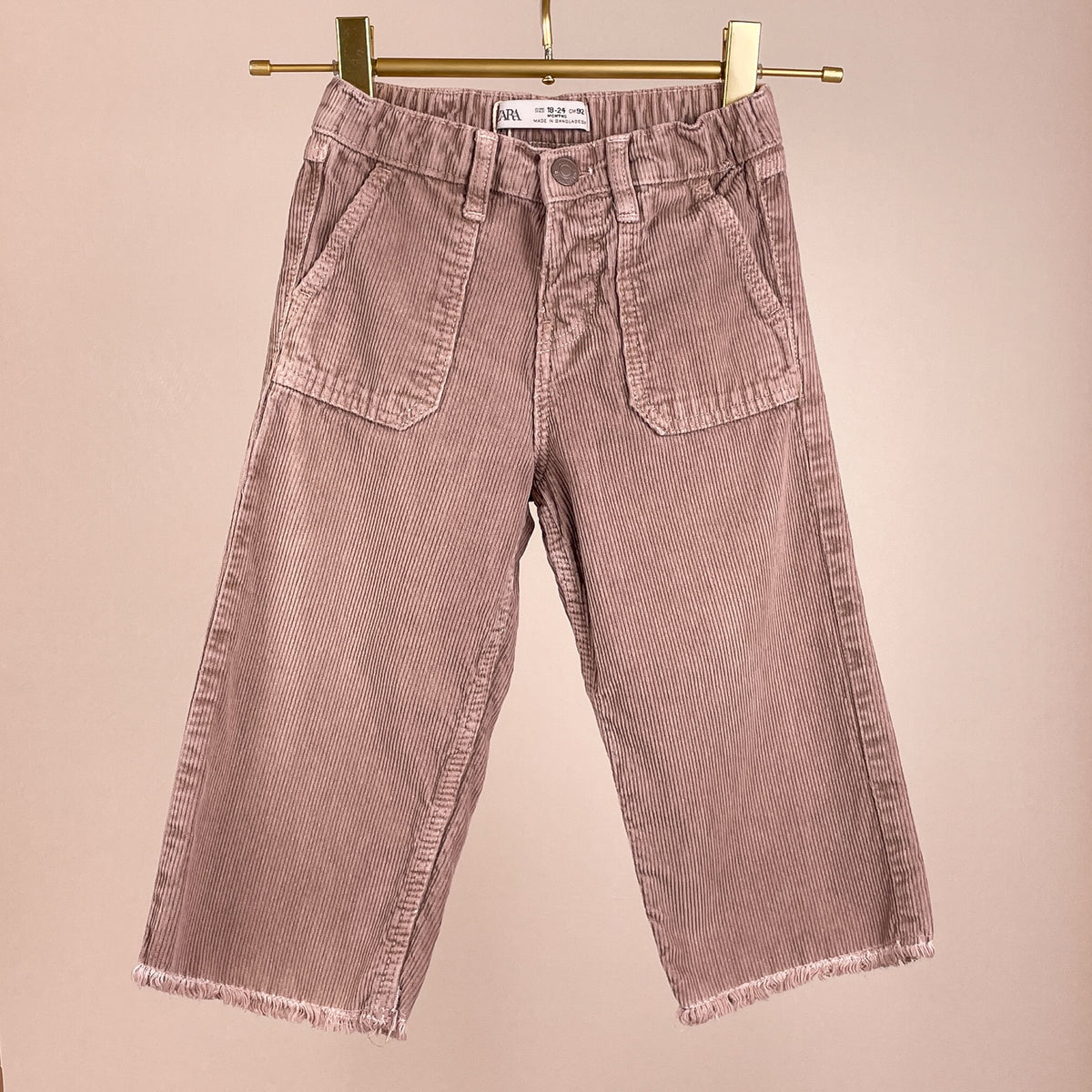 Zara Mädchen Cordhose Rosa Größe 92 Vorderansicht