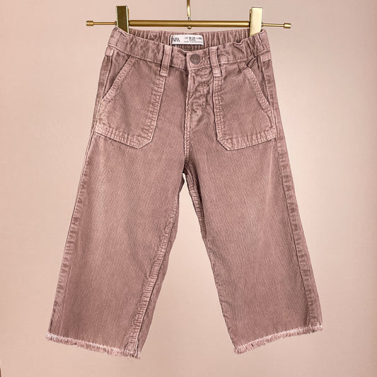 Zara Mädchen Cordhose Rosa Größe 92 Vorderansicht
