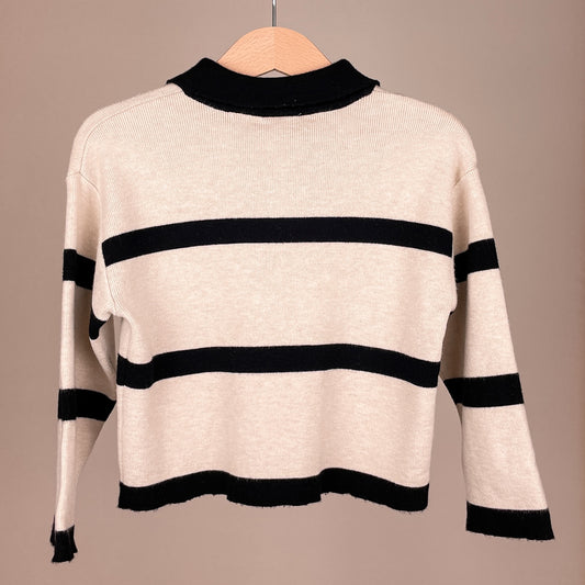 Zara Mädchen Pullover mit Streifen und Herz Größe 104 Vorderansicht